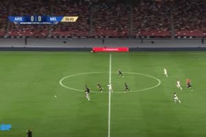 第26分钟,米兰反击机会,莱奥错失半单刀机会,阿森纳0-0AC米兰